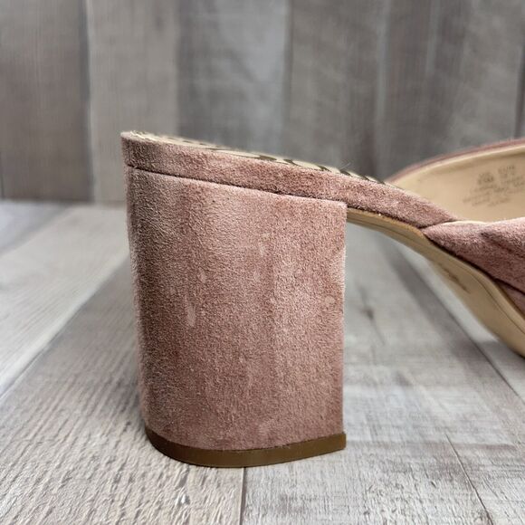 Sam Edelman Jayne Women's 9.5 Platform Block High Heel Sandals Suede Dusty Rose - Picture 9 of 12